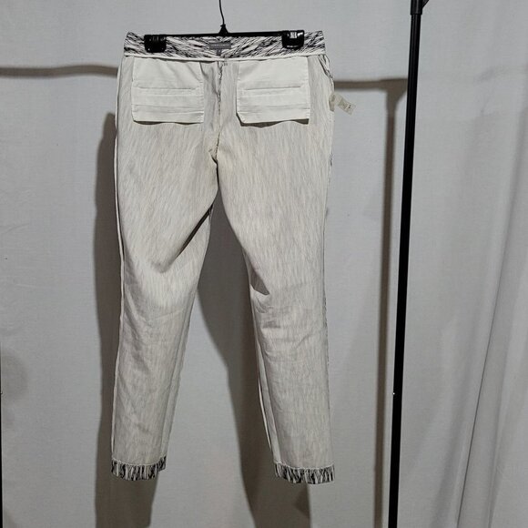 Vince Camuto pants white with black stripes stretch straight leg trousers small - Picture 3 of 12